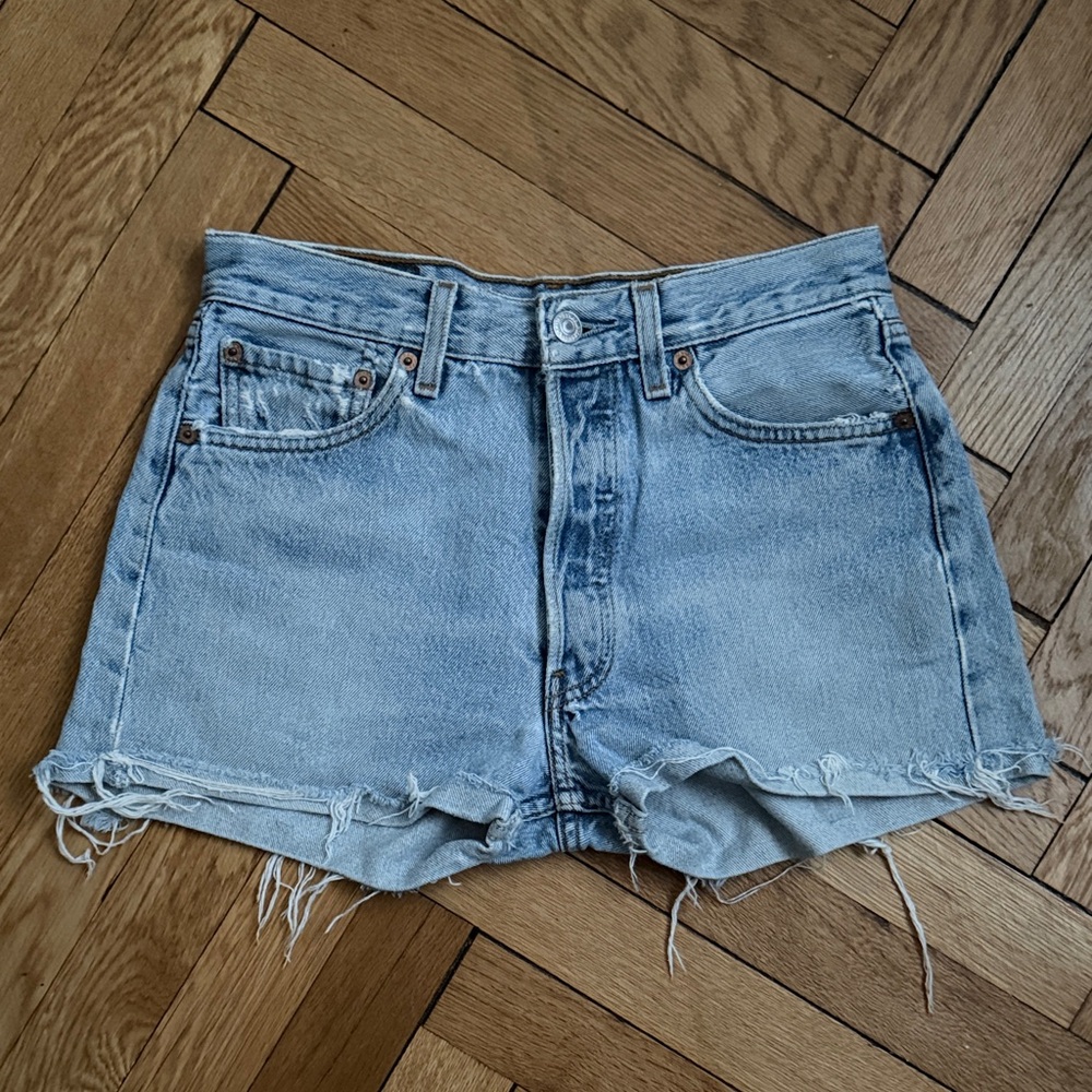 Levi's Light Blue High-Waist Denim Cutoff Shorts